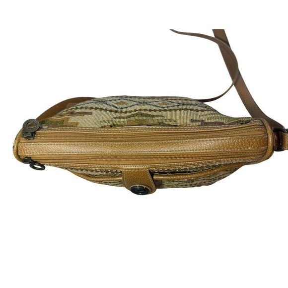 Vintage 90s Tan Aztec Southwestern Tribal Tapestry Purse Crossbody Bag - Picture 8 of 16